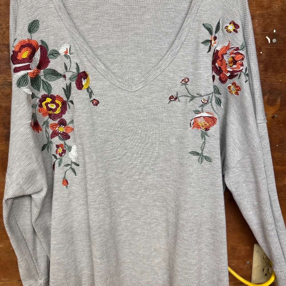Long Sleeve Scooped Neck Shirt